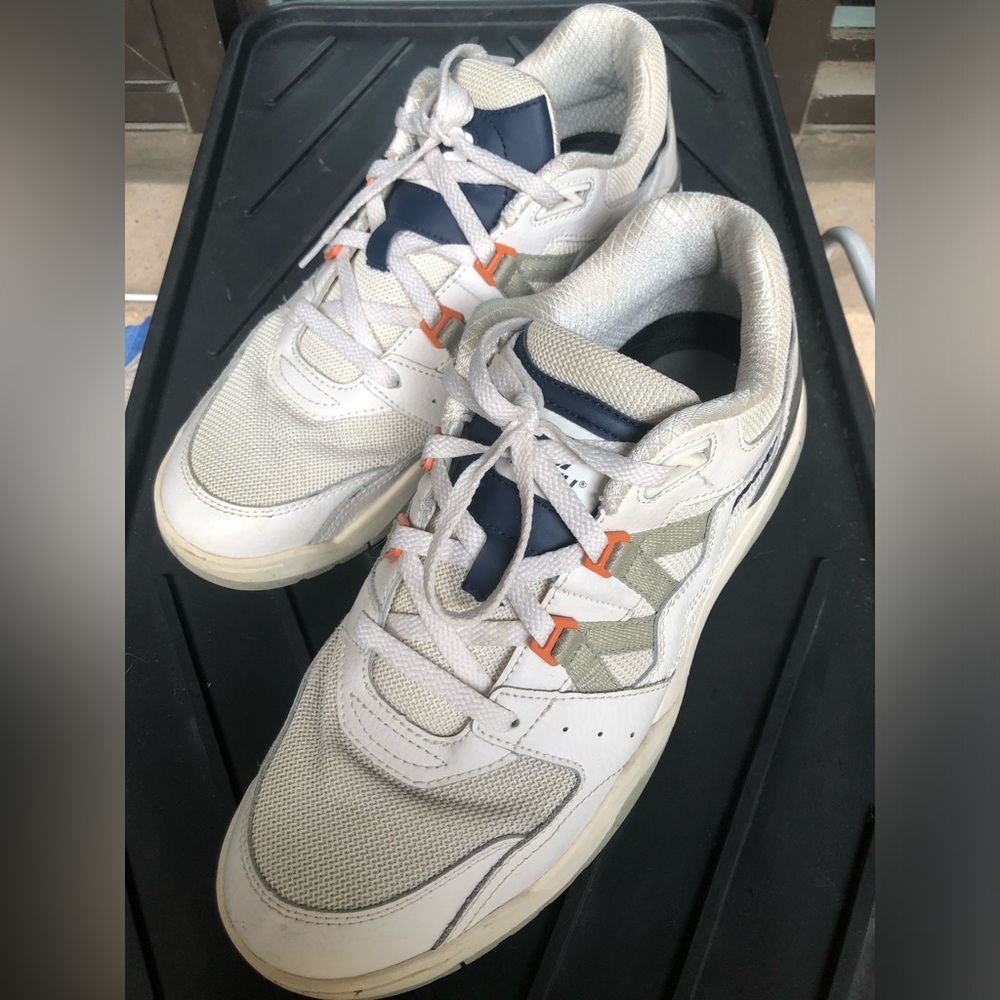 Men's Casual White and Navy Sneakers